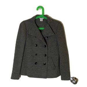 Vera Wang short pea coat. 100% wool outer 100% silk lining Gray